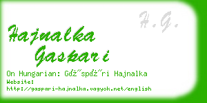 hajnalka gaspari business card